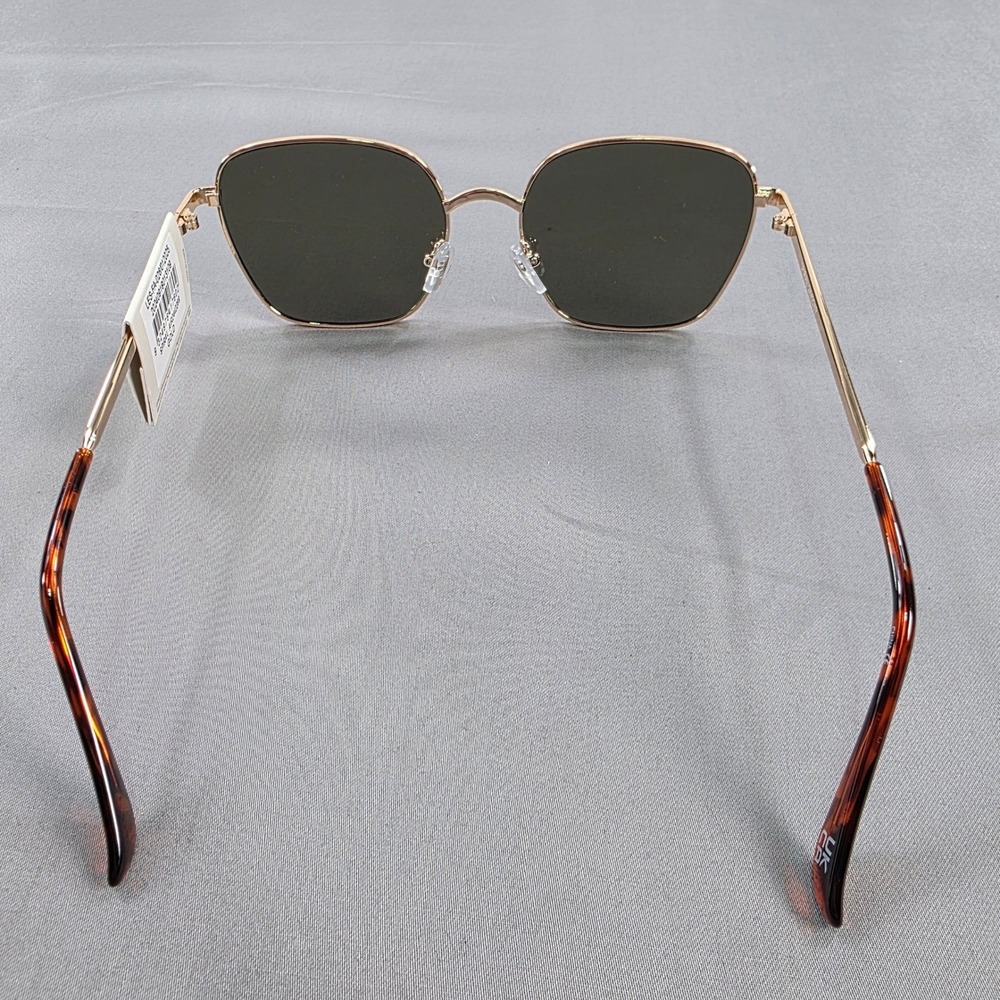 AIRE Sunglasses Gold Metal Frame Square Green Lens Fashion Sun Glasses - Picture 6 of 8